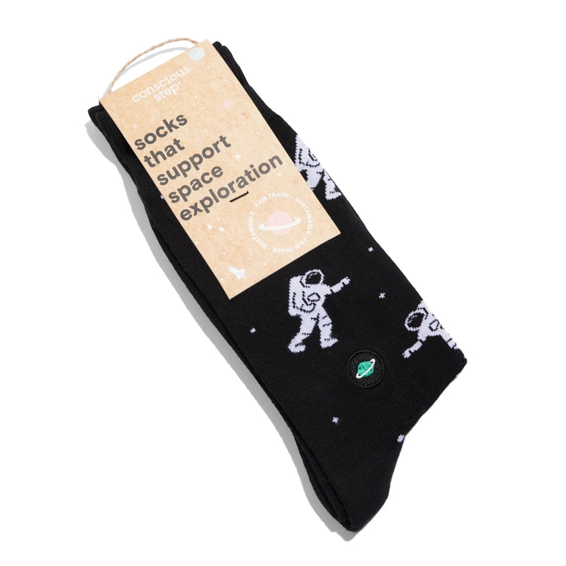 Conscious Step Organic Cotton Unisex CREW Socks Space Designs For Good Causes