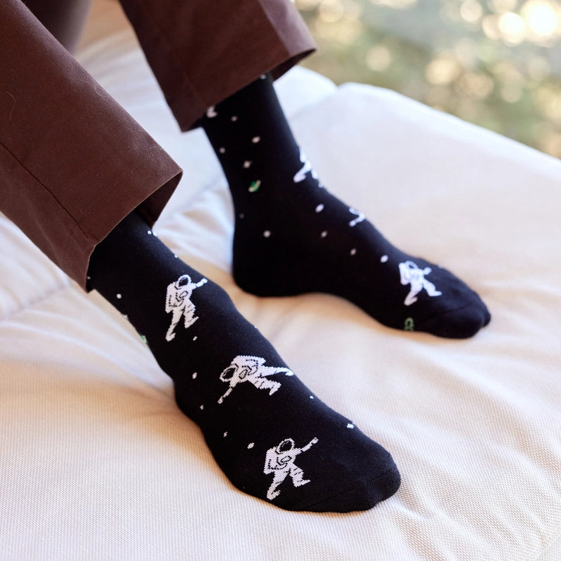 Conscious Step Organic Cotton Unisex CREW Socks Space Designs For Good Causes