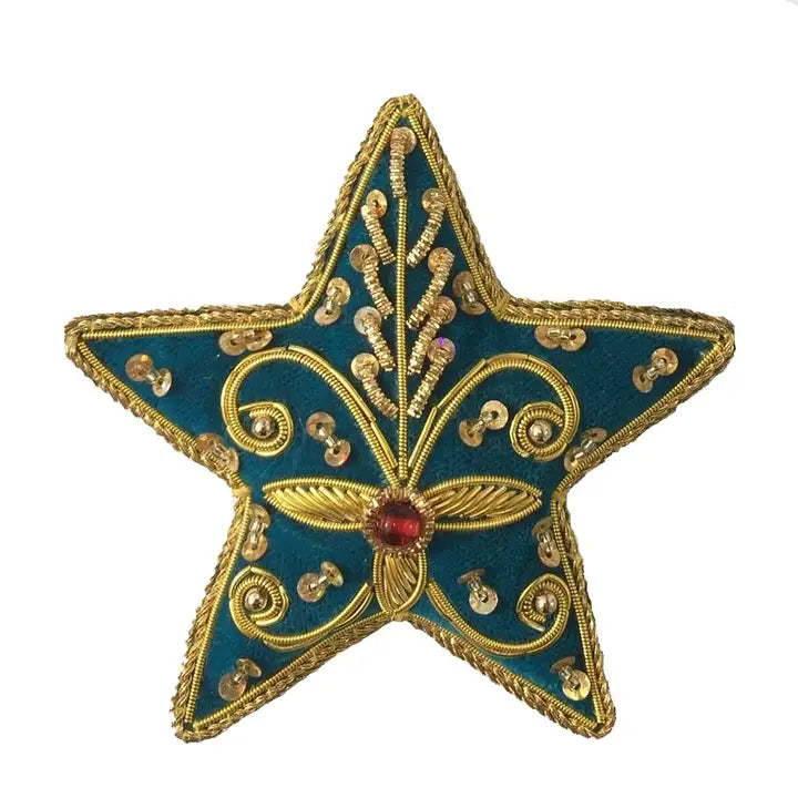 handmade zari embroidered ornament gold thread