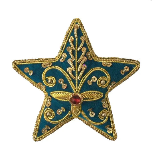handmade zari embroidered ornament gold thread