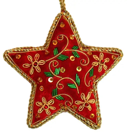 luxury embroidered holiday ornament detail